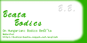 beata bodics business card